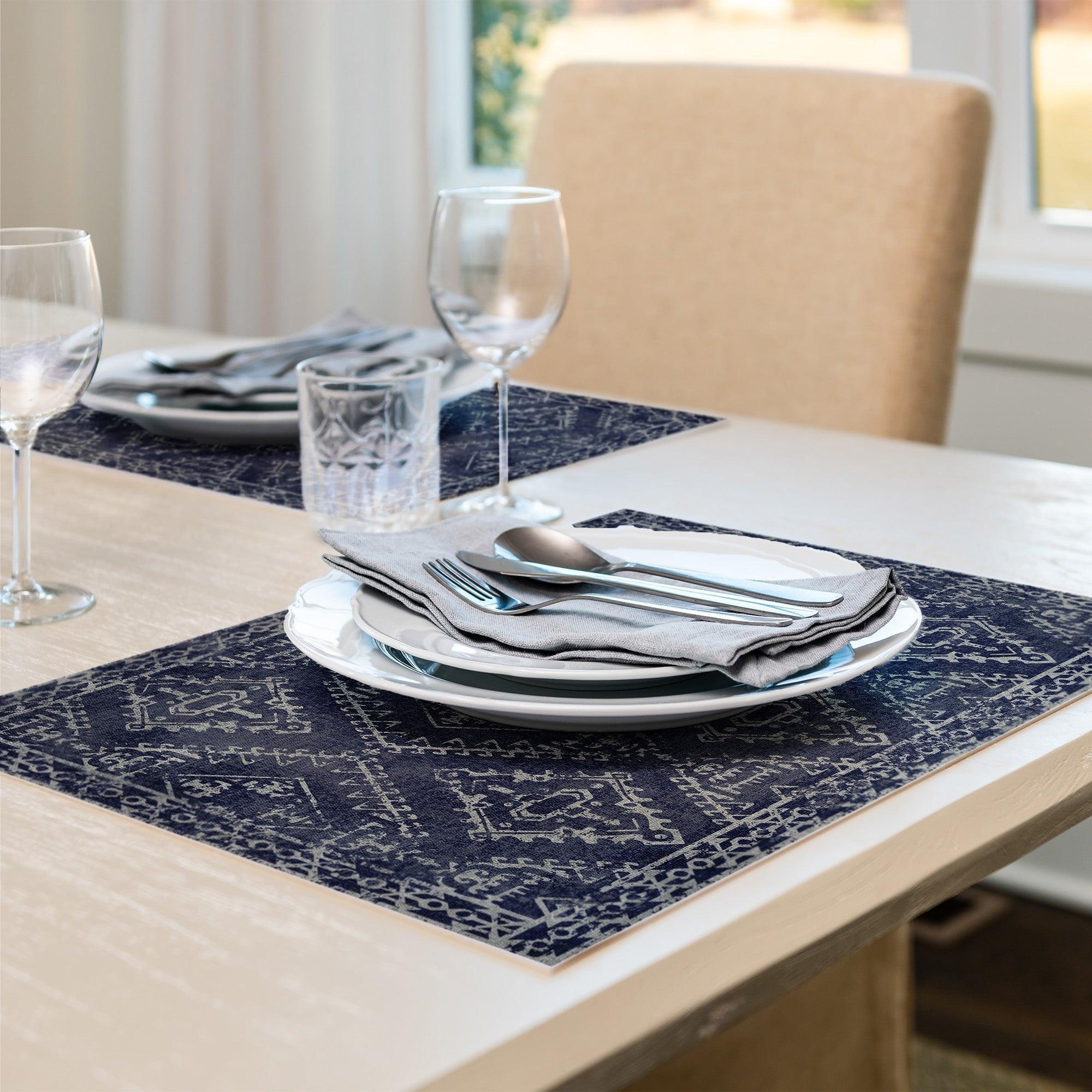 McCall Placemat | Navy - Carolina Creekhouse Easy to Clean Premium Vinyl Mats