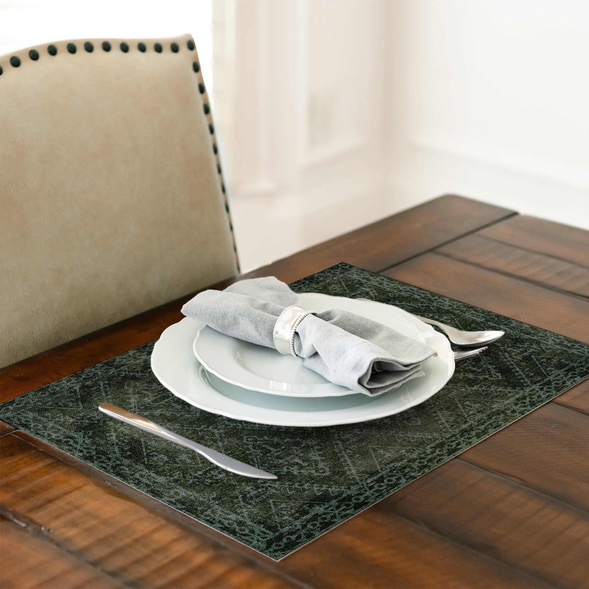 McCall Placemat | Green - Carolina Creekhouse Easy to Clean Premium Vinyl Mats