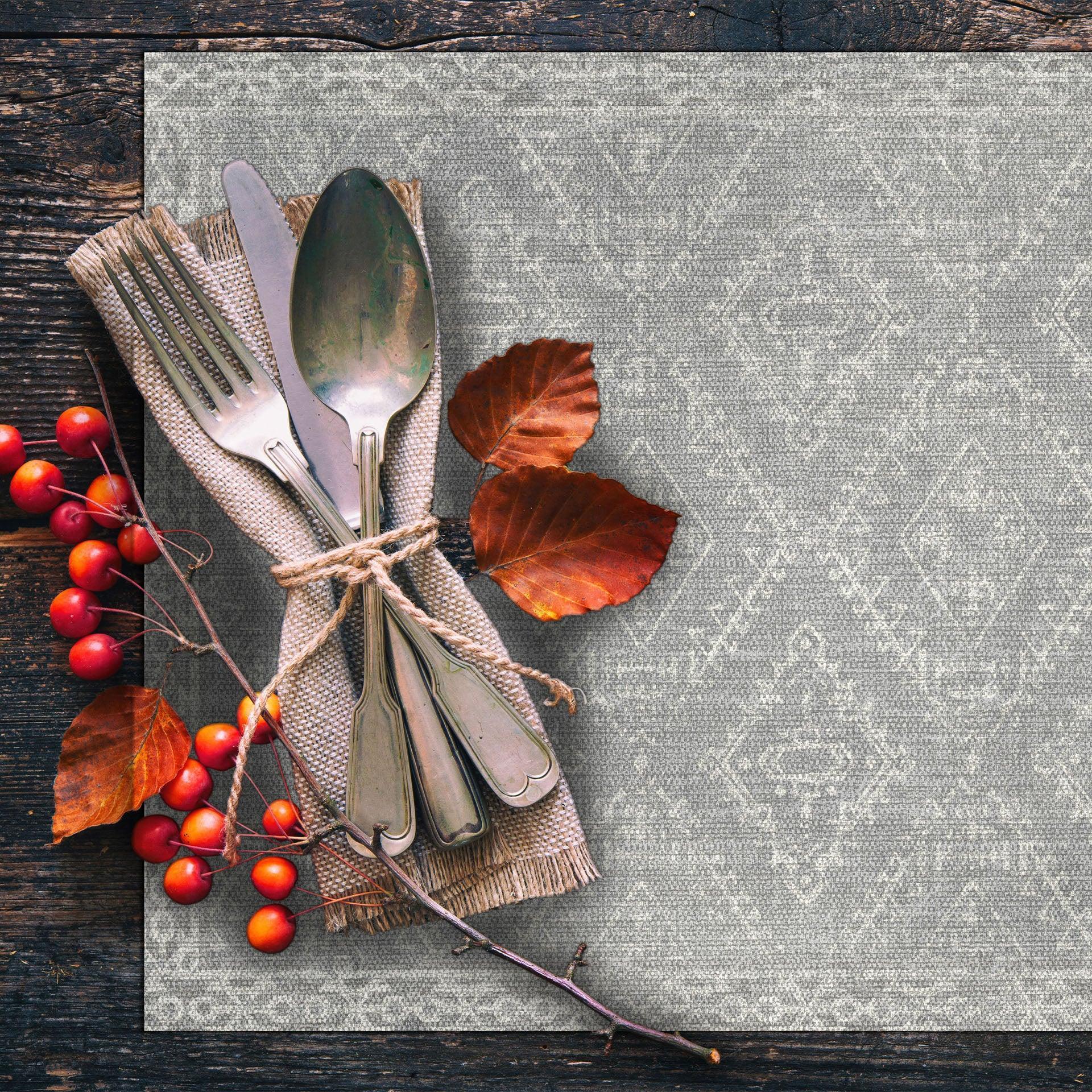 McCall Placemat | Grey - Carolina Creekhouse Easy to Clean Premium Vinyl Mats