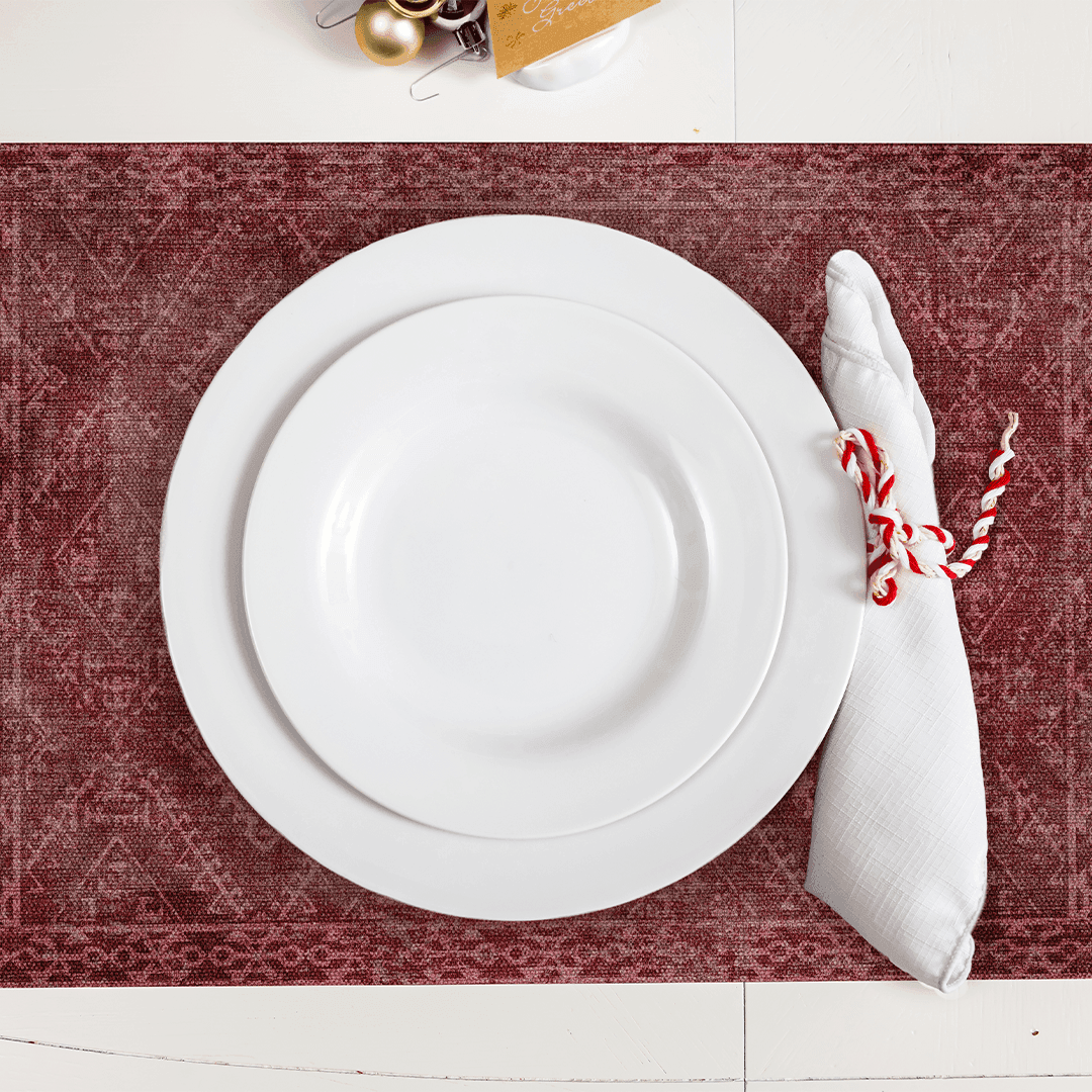 McCall Placemat | Red - Carolina Creekhouse Easy to Clean Premium Vinyl Mats