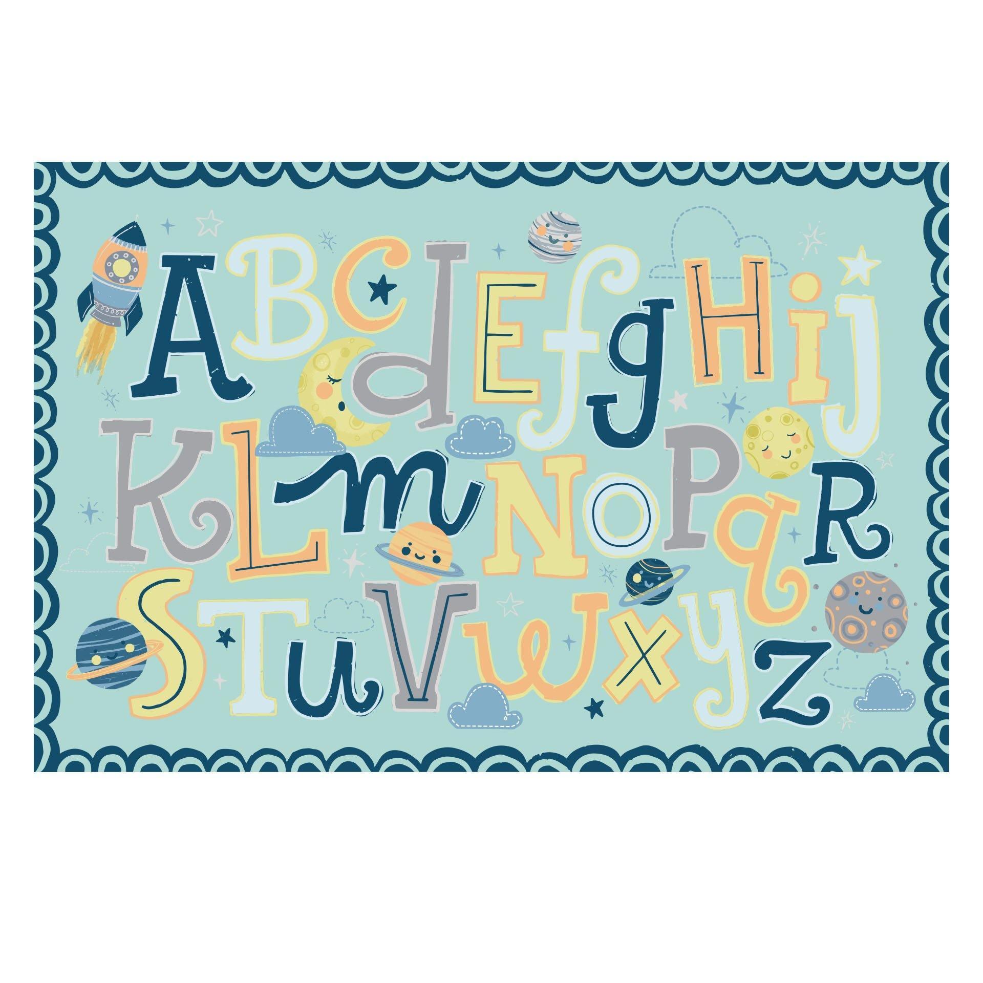 Moon Alphabet FloorFlat - Premium Vinyl Mat - Carolina Creekhouse Easy to Clean Premium Vinyl Mats