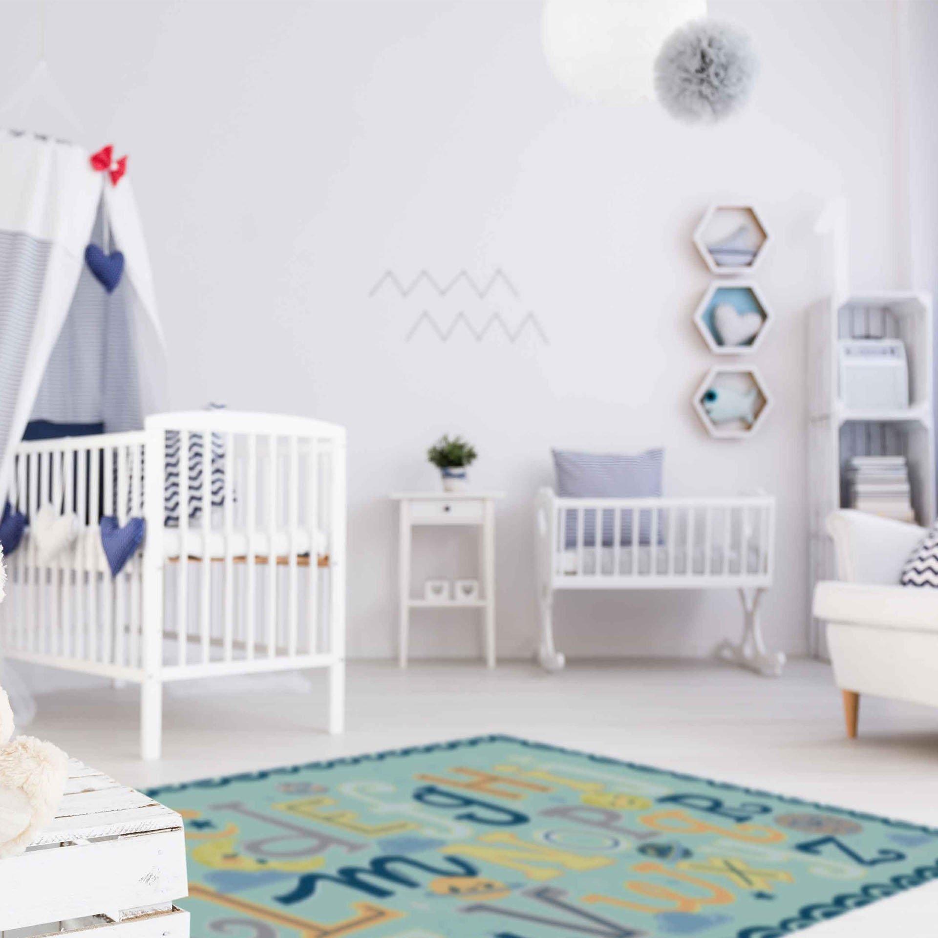 Moon Alphabet FloorFlat - Premium Vinyl Mat - Carolina Creekhouse Easy to Clean Premium Vinyl Mats