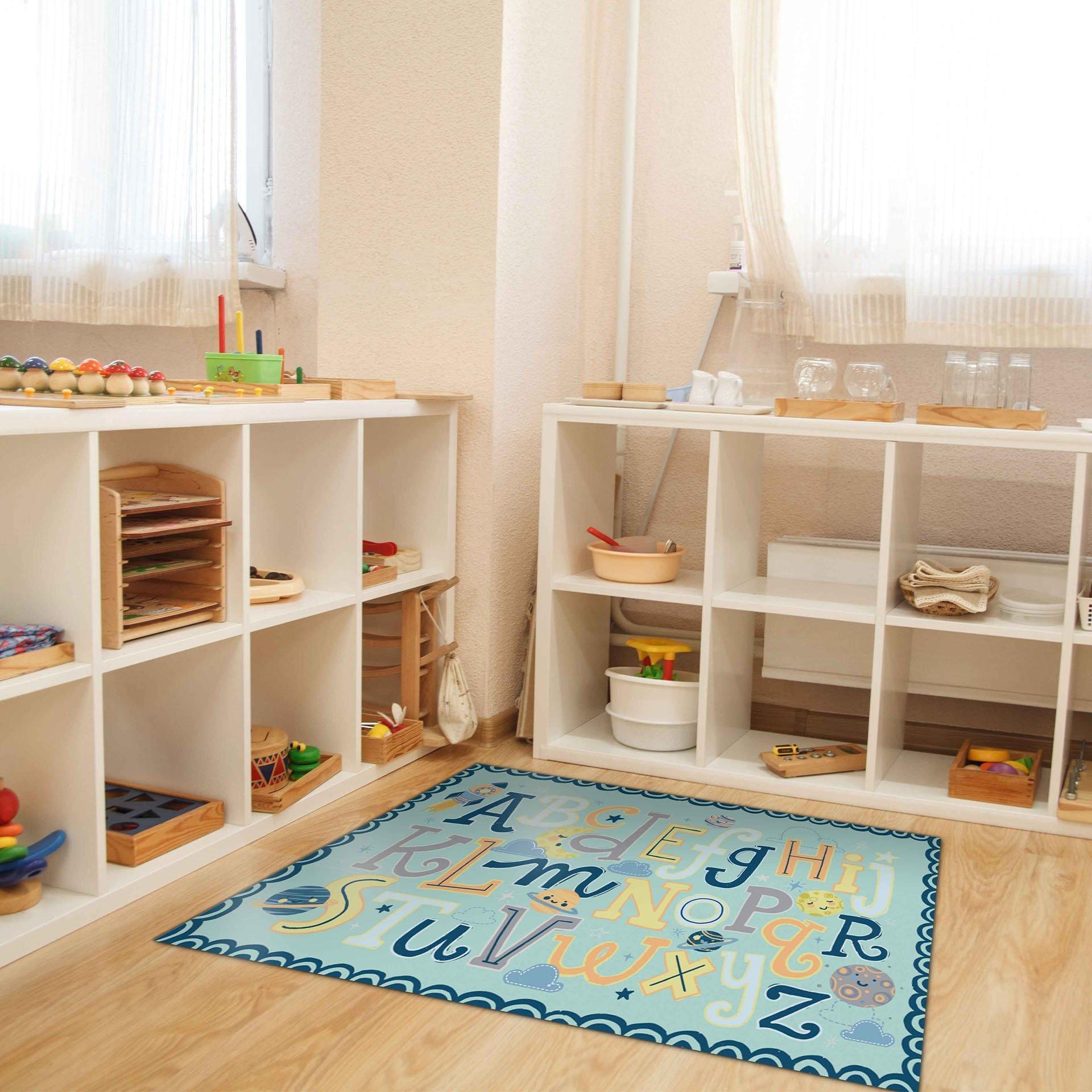 Moon Alphabet FloorFlat - Premium Vinyl Mat - Carolina Creekhouse Easy to Clean Premium Vinyl Mats