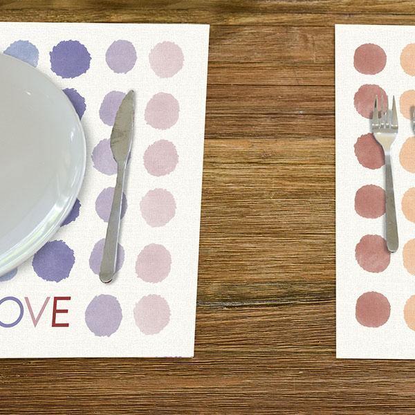 Love Polka Placemat - Carolina Creekhouse Easy to Clean Premium Vinyl Mats