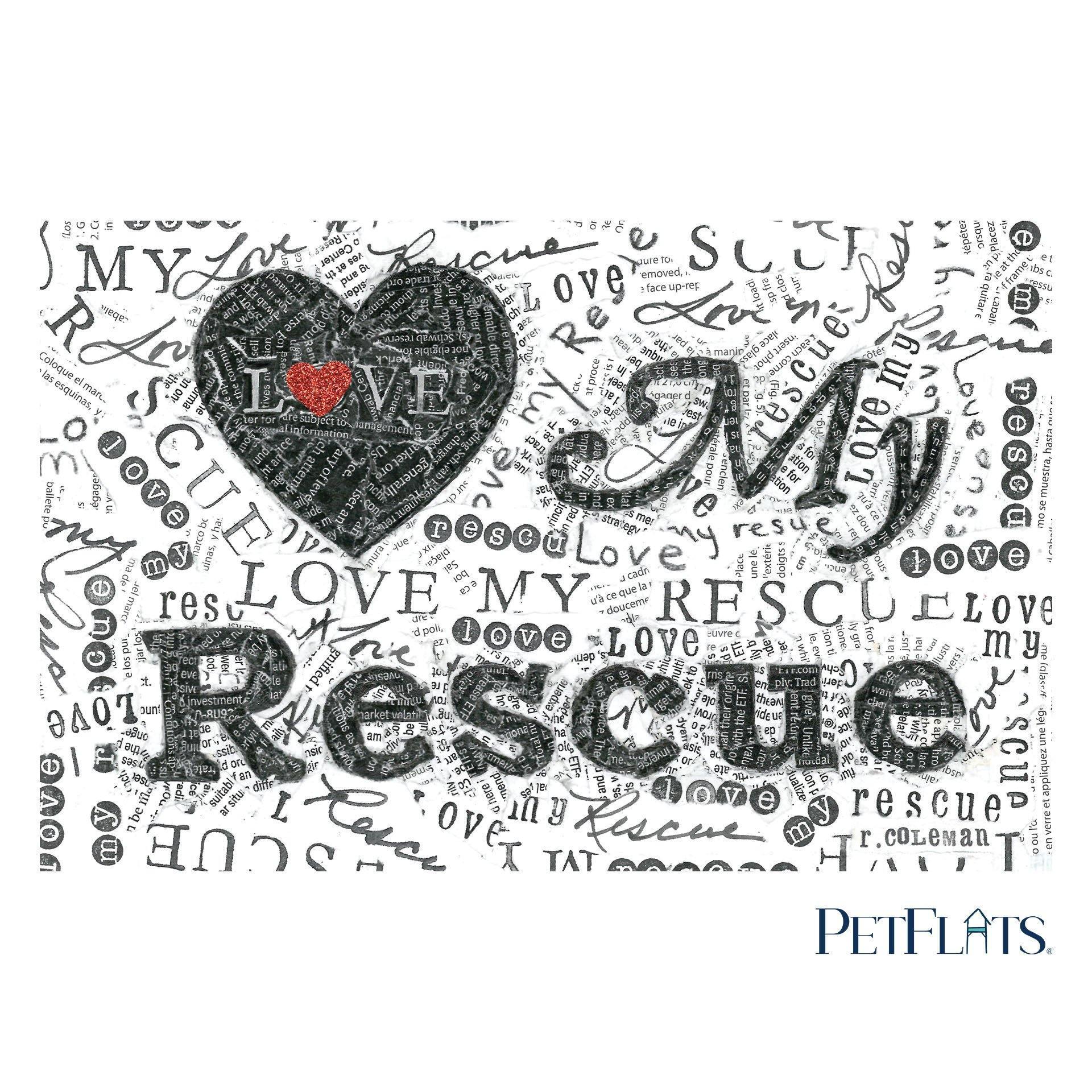 Love Rescue PetFlat - Premium Vinyl Mat - Carolina Creekhouse Easy to Clean Premium Vinyl Mats