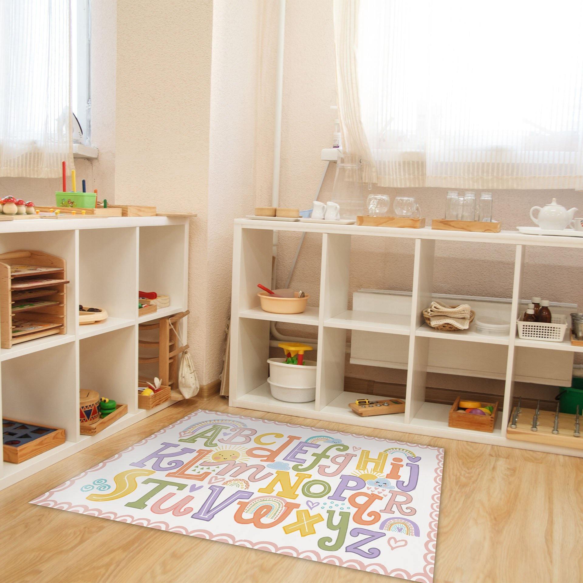 Sunshine Alphabet FloorFlat - Premium Vinyl Mat - Carolina Creekhouse Easy to Clean Premium Vinyl Mats
