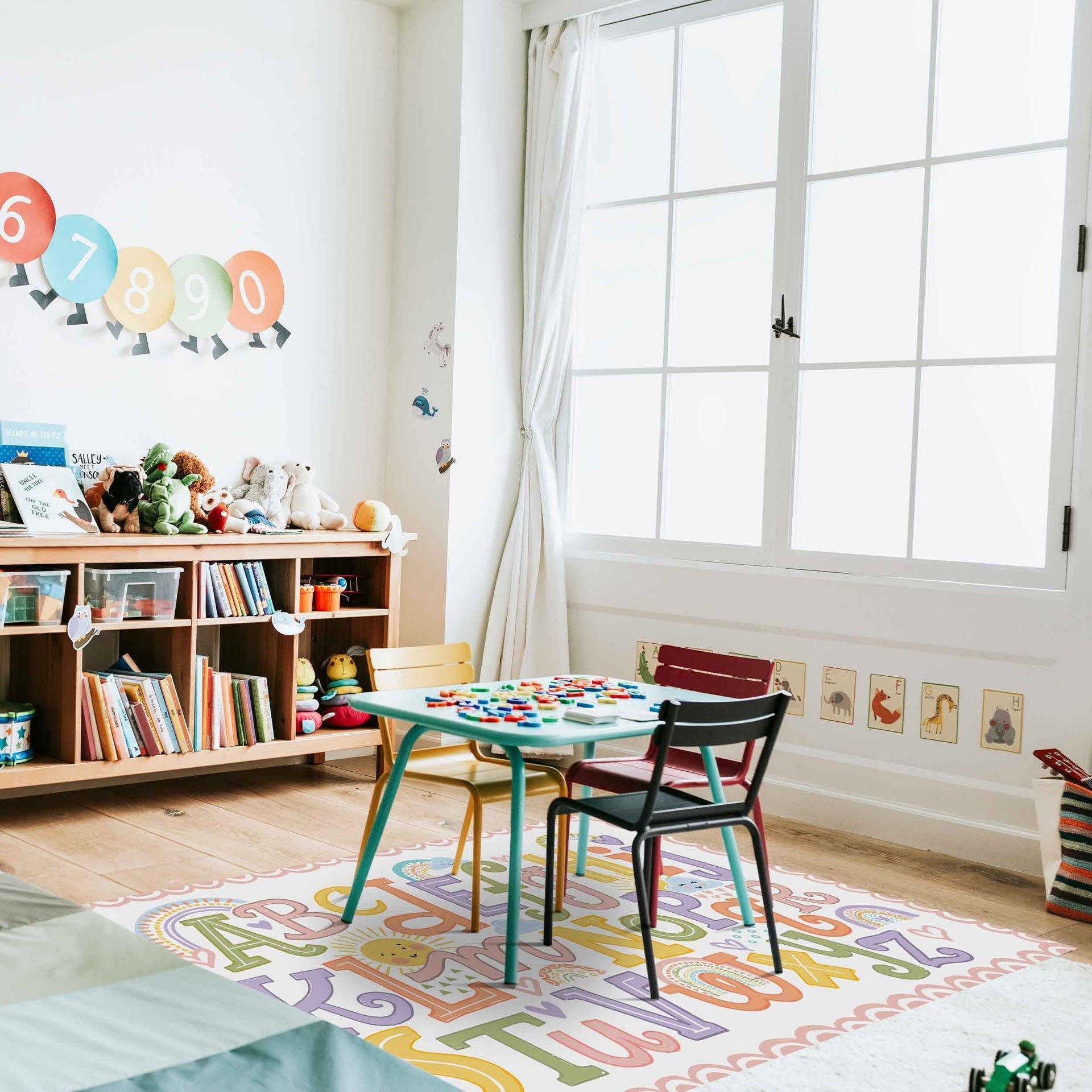 Sunshine Alphabet FloorFlat - Premium Vinyl Mat - Carolina Creekhouse Easy to Clean Premium Vinyl Mats