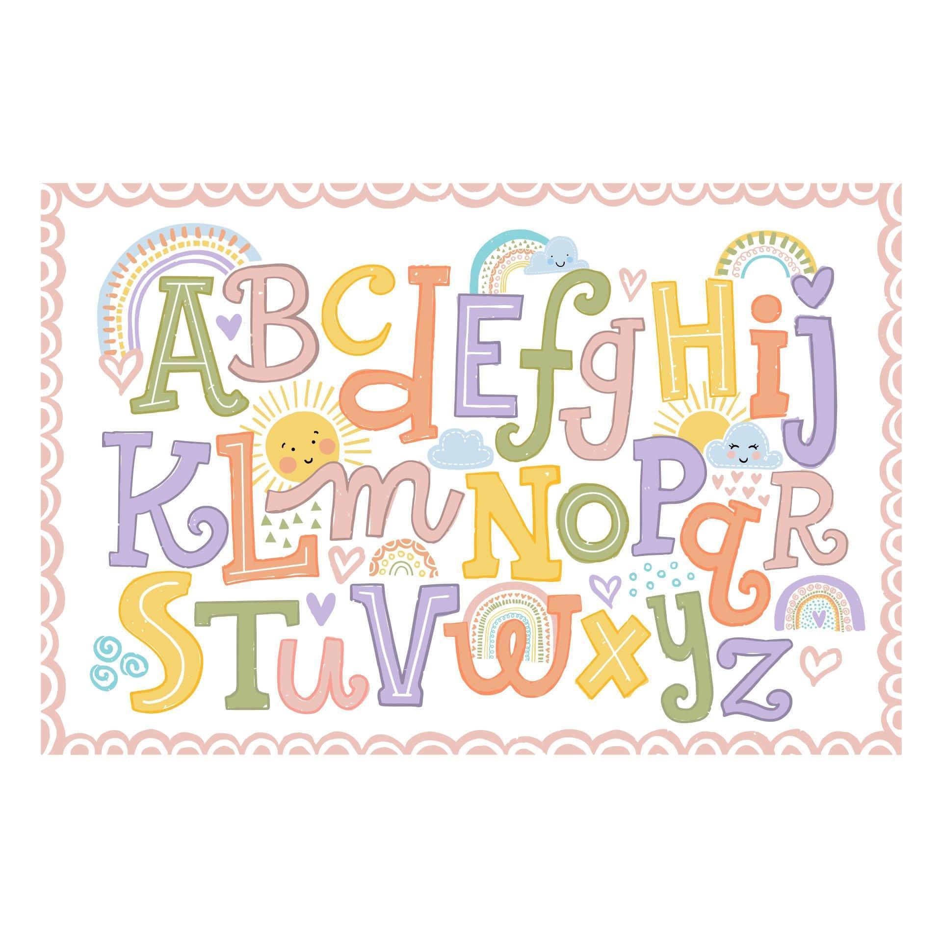 Sunshine Alphabet FloorFlat - Premium Vinyl Mat - Carolina Creekhouse Easy to Clean Premium Vinyl Mats