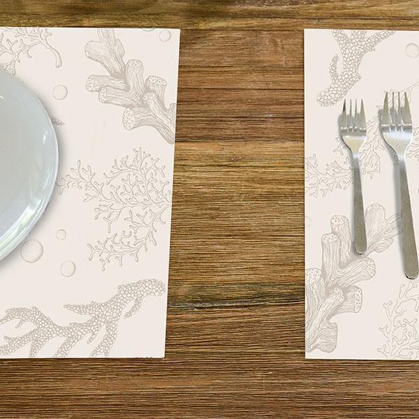 Rosemary Placemat | Tan - Carolina Creekhouse Easy to Clean Premium Vinyl Mats