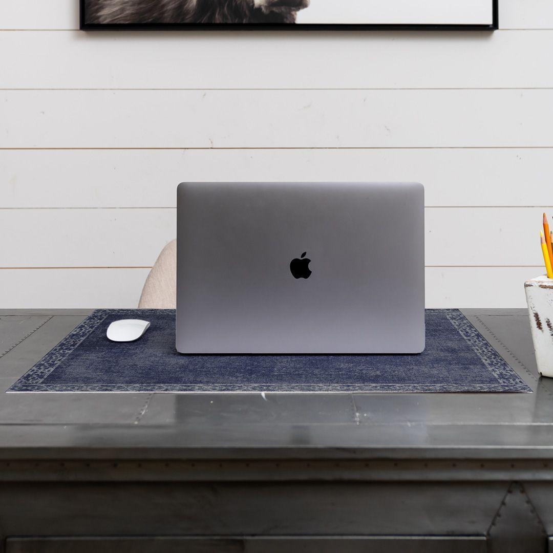 Evelyn Desk Pad OfficeFlat | Navy - Premium Vinyl Mat - Carolina Creekhouse Easy to Clean Premium Vinyl Mats