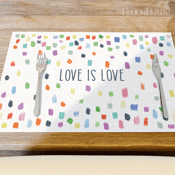 Custom Love Confetti Placemat - Carolina Creekhouse Easy to Clean Premium Vinyl Mats