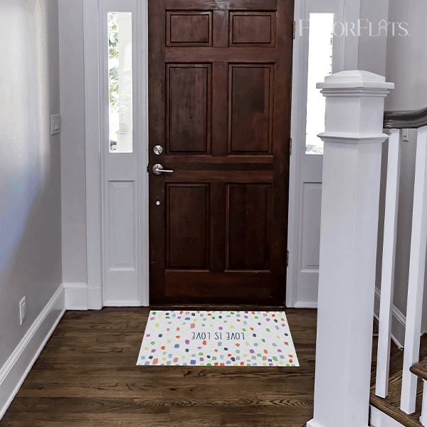 Custom Love Confetti FloorFlat - Premium Vinyl Mat - Carolina Creekhouse Easy to Clean Premium Vinyl Mats