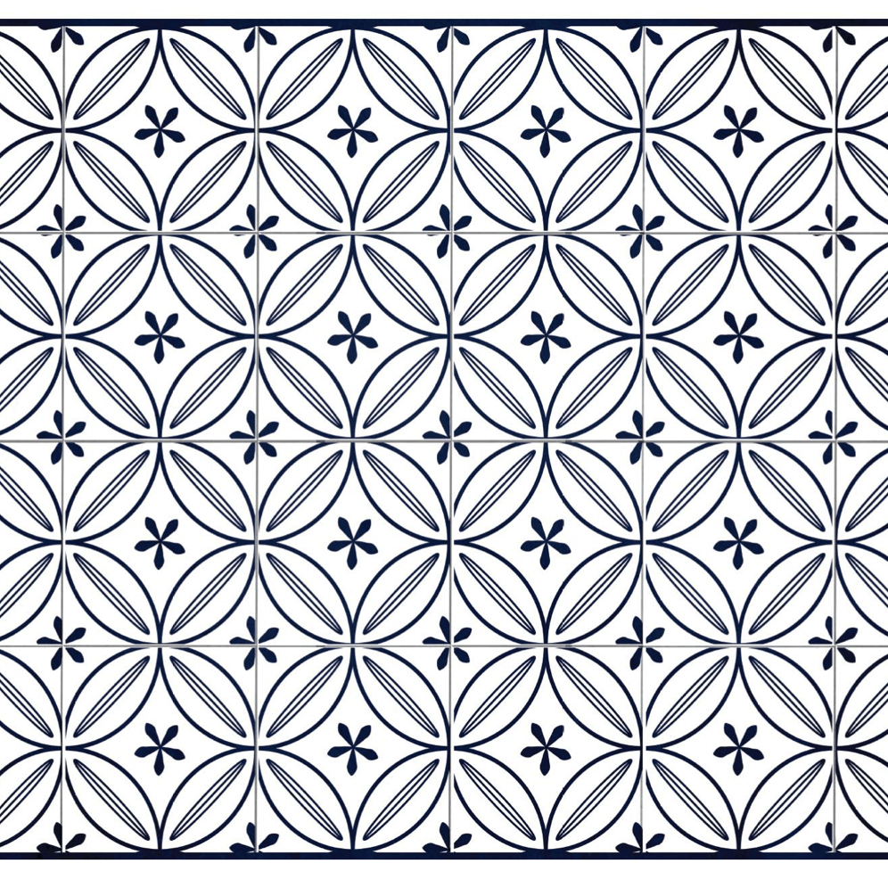 PE Grace Navy 6x8 *Final Sale* - Carolina Creekhouse Easy to Clean Premium Vinyl Mats