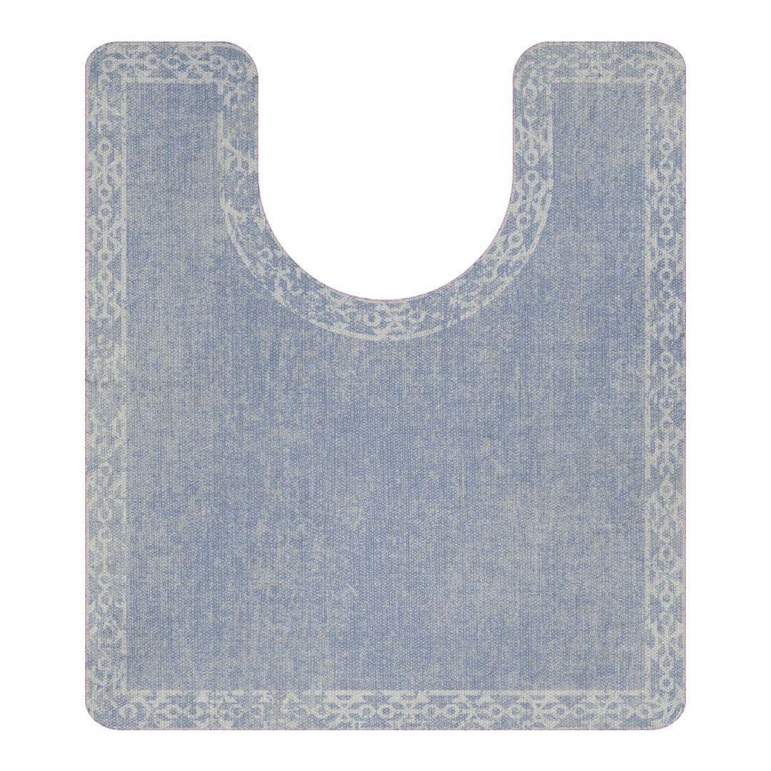 Evelyn ToiletFlat | Blue - Carolina Creekhouse Easy to Clean Premium Vinyl Mats