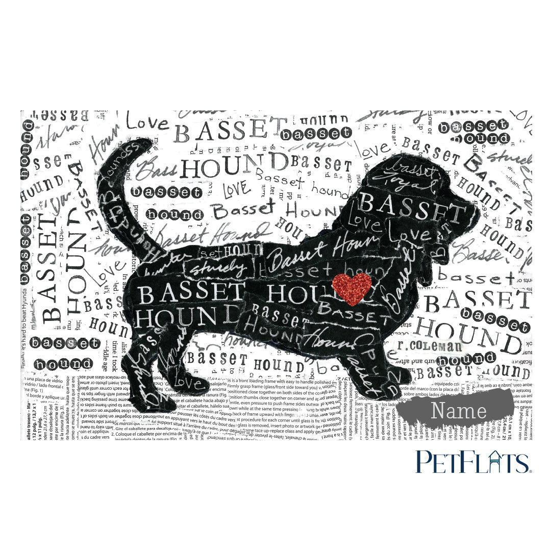 Custom Basset Hound PetFlat - Premium Vinyl Mat - Carolina Creekhouse Easy to Clean Premium Vinyl Mats