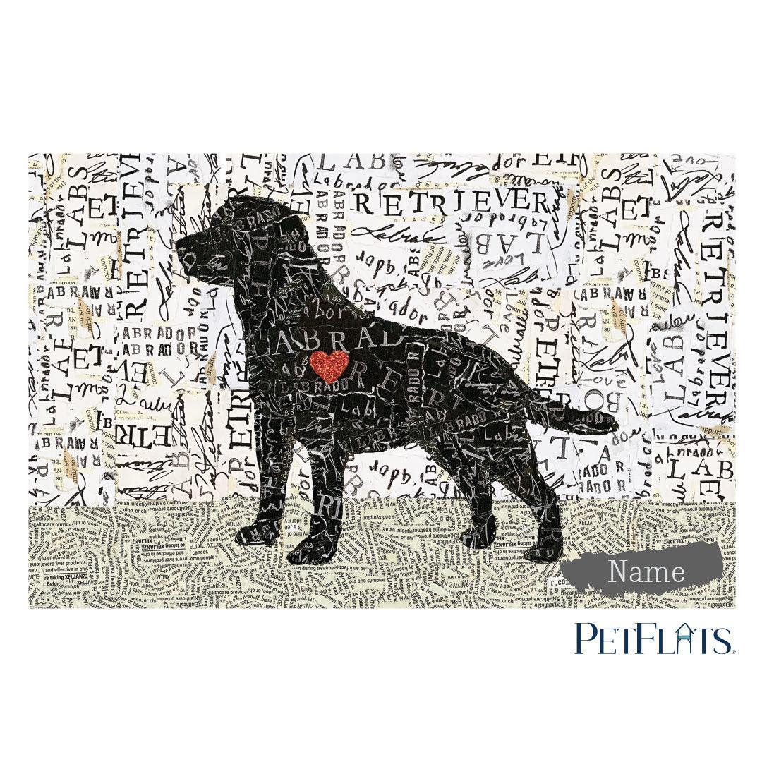 Custom Black Labrador PetFlat - Premium Vinyl Mat - Carolina Creekhouse Easy to Clean Premium Vinyl Mats