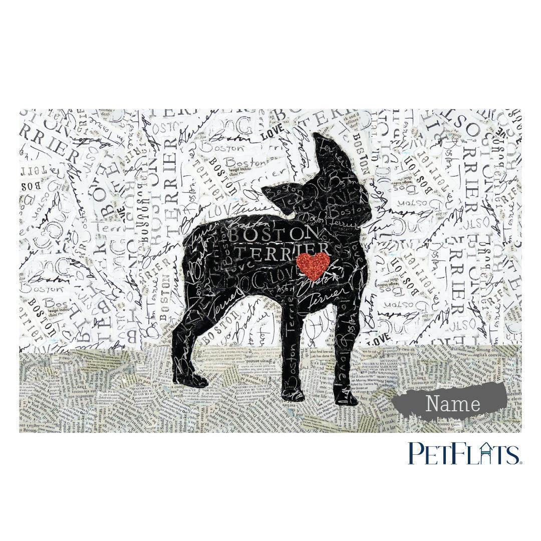 Custom Boston Terrier PetFlat - Premium Vinyl Mat - Carolina Creekhouse Easy to Clean Premium Vinyl Mats