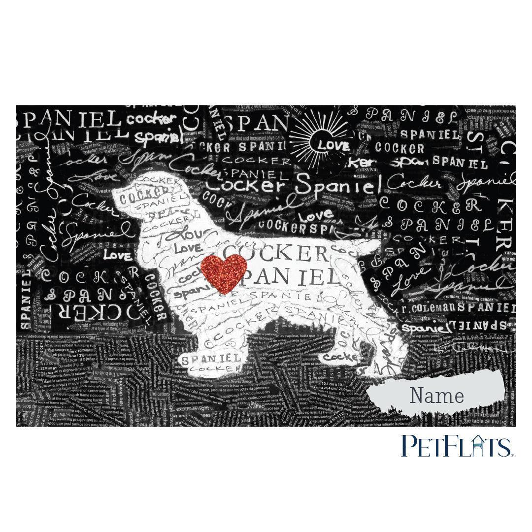 Custom Cocker Spaniel PetFlat - Premium Vinyl Mat - Carolina Creekhouse Easy to Clean Premium Vinyl Mats