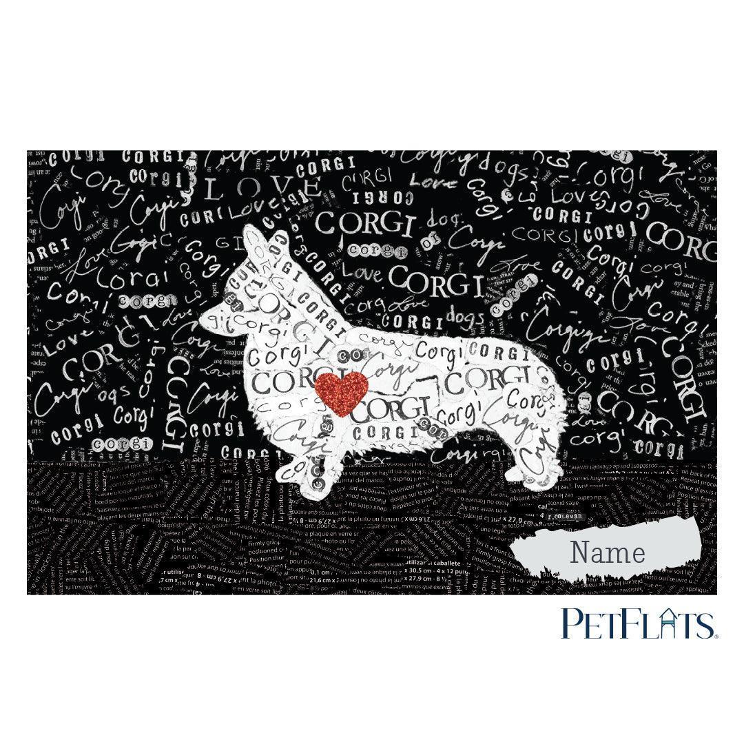Custom Corgi PetFlat - Premium Vinyl Mat - Carolina Creekhouse Easy to Clean Premium Vinyl Mats