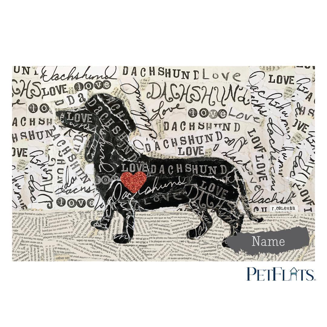 Custom Dachshund PetFlat - Premium Vinyl Mat - Carolina Creekhouse Easy to Clean Premium Vinyl Mats