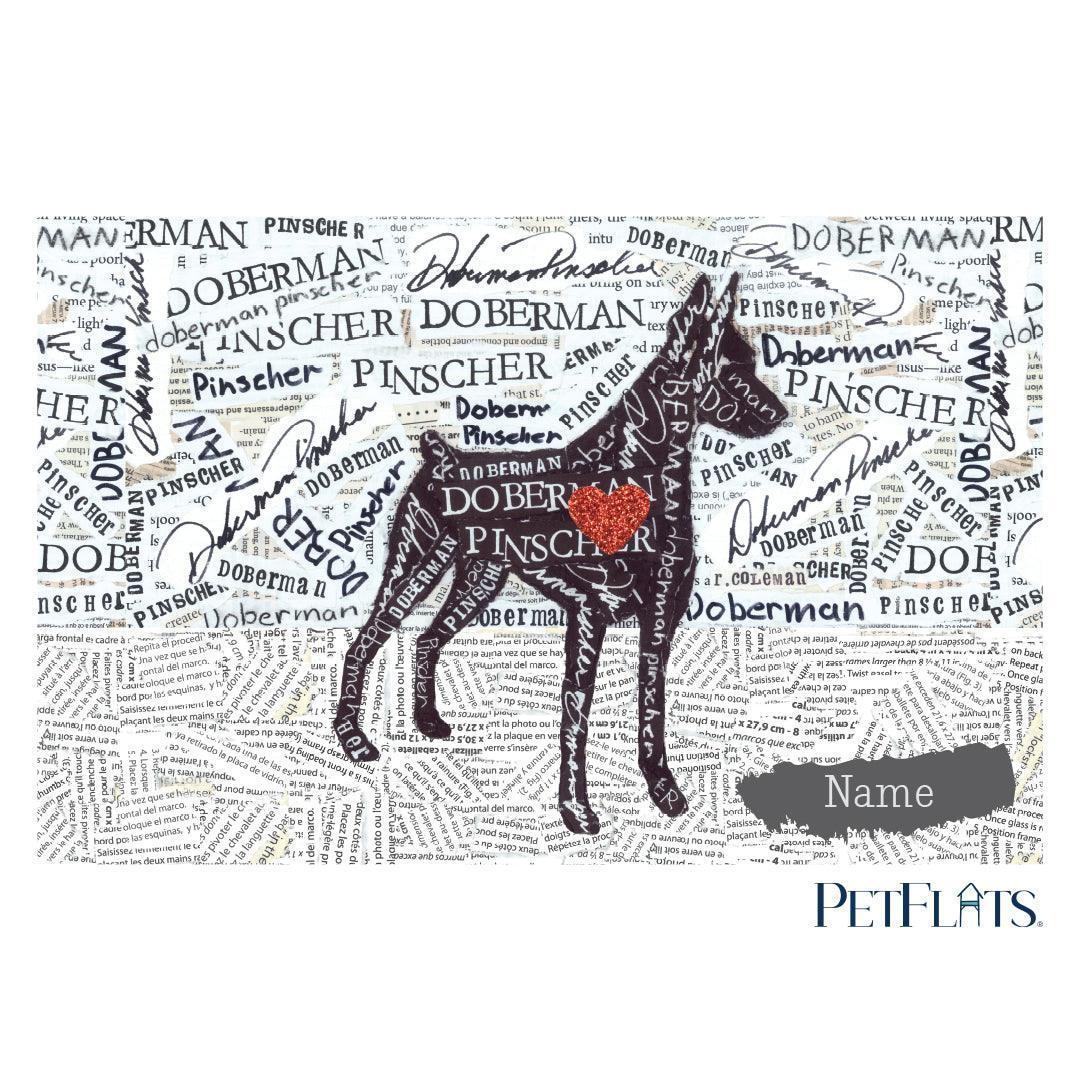 Custom Doberman PetFlat - Premium Vinyl Mat - Carolina Creekhouse Easy to Clean Premium Vinyl Mats
