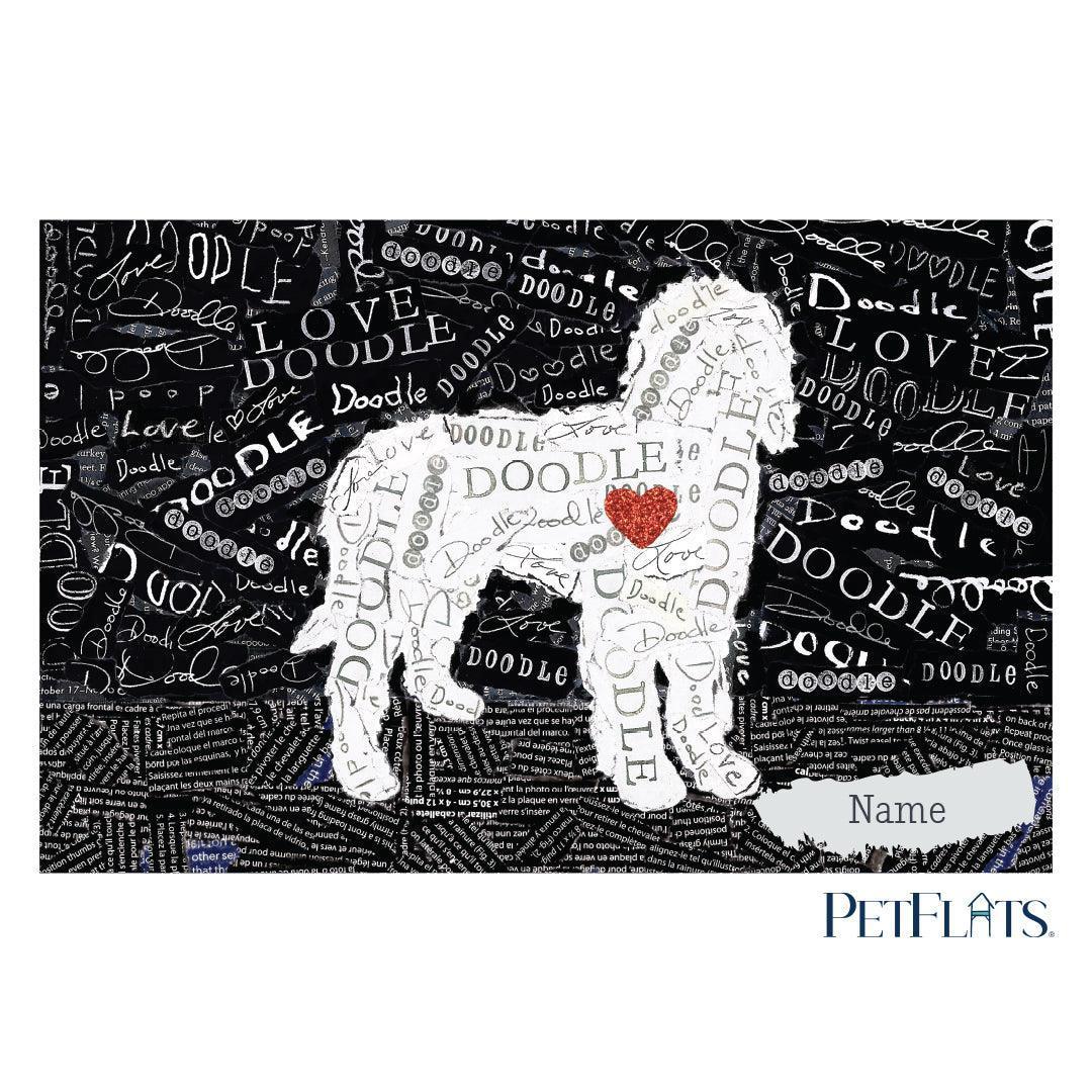 Custom Doodle PetFlat - Premium Vinyl Mat - Carolina Creekhouse Easy to Clean Premium Vinyl Mats