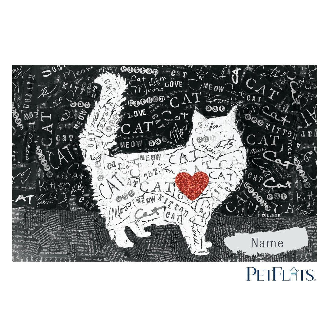 Custom Fluffy Cat PetFlat - Premium Vinyl Mat - Carolina Creekhouse Easy to Clean Premium Vinyl Mats