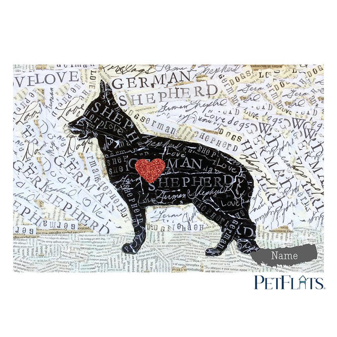 Custom German Shepherd PetFlat - Premium Vinyl Mat - Carolina Creekhouse Easy to Clean Premium Vinyl Mats
