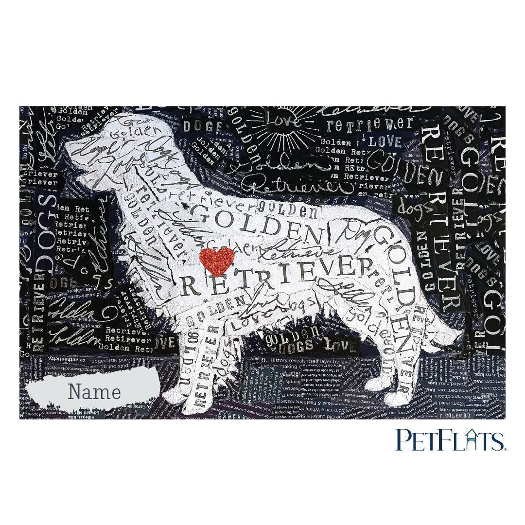 Custom Golden Retriever PetFlat - Premium Vinyl Floor Mat - Carolina Creekhouse Easy to Clean Premium Vinyl Mats