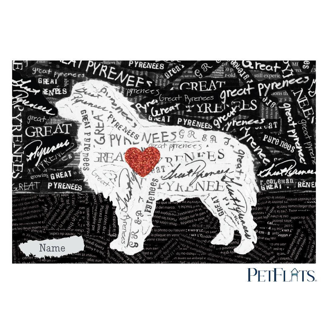 Custom Great Pyrenees PetFlat - Premium Vinyl Mat - Carolina Creekhouse Easy to Clean Premium Vinyl Mats