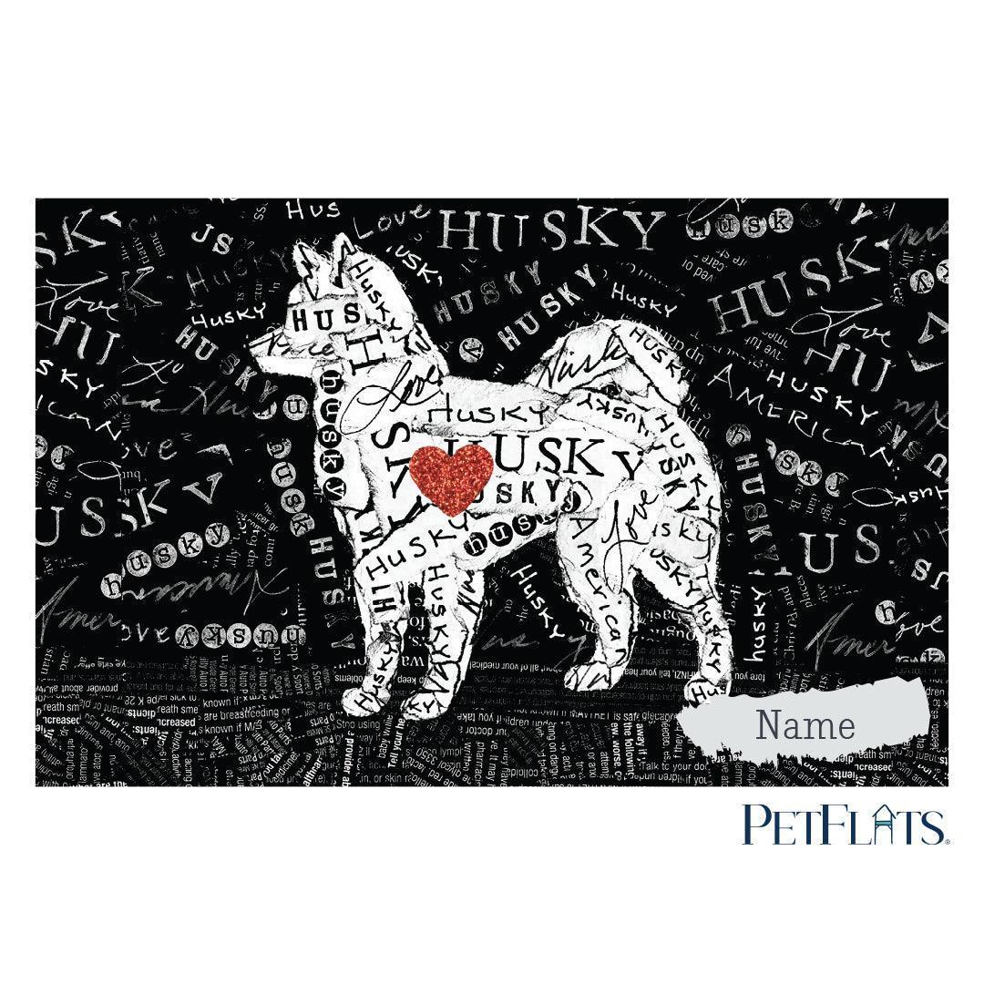 Custom Husky PetFlat - Premium Vinyl Mat - Carolina Creekhouse Easy to Clean Premium Vinyl Mats