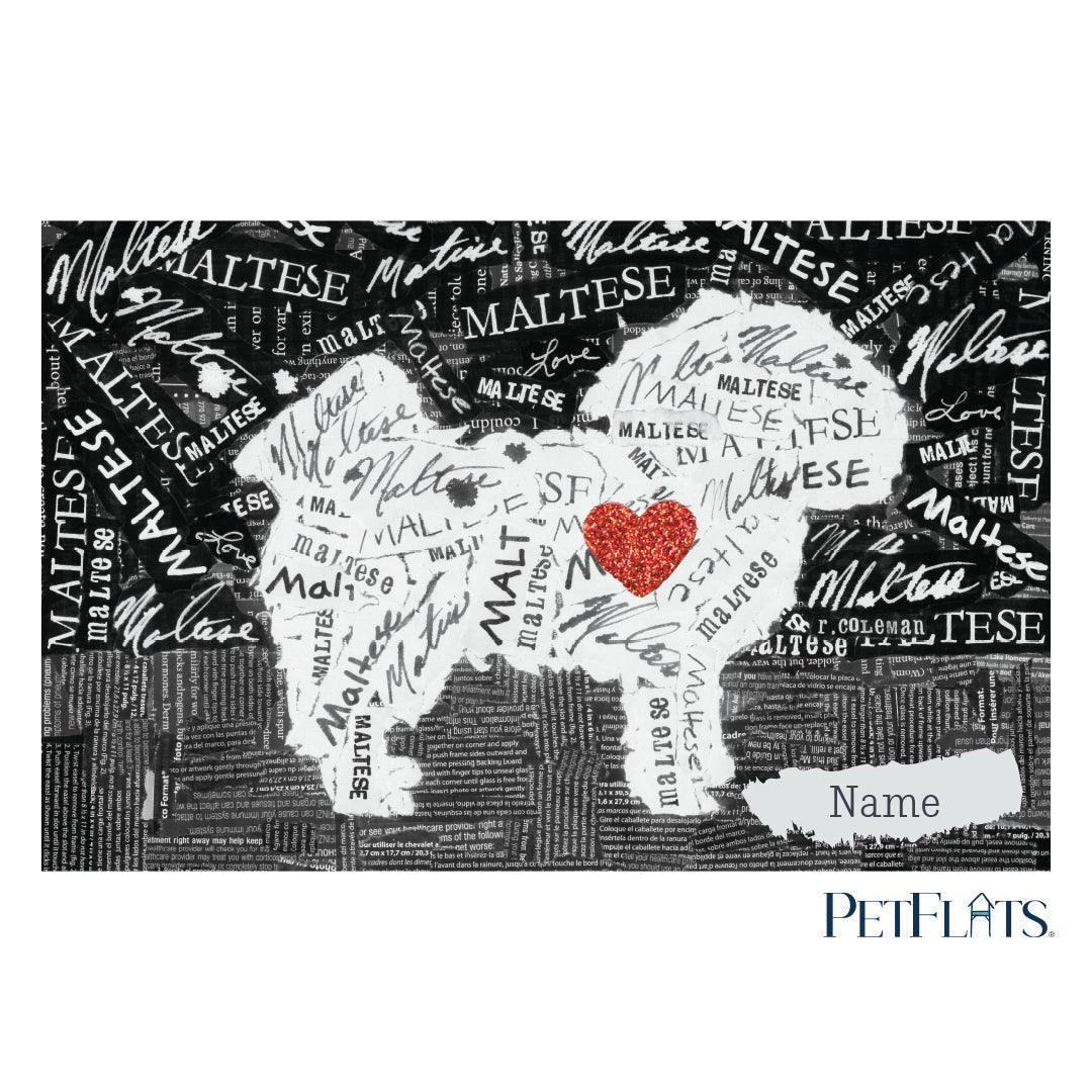 Custom Maltese PetFlat - Premium Vinyl Mat - Carolina Creekhouse Easy to Clean Premium Vinyl Mats