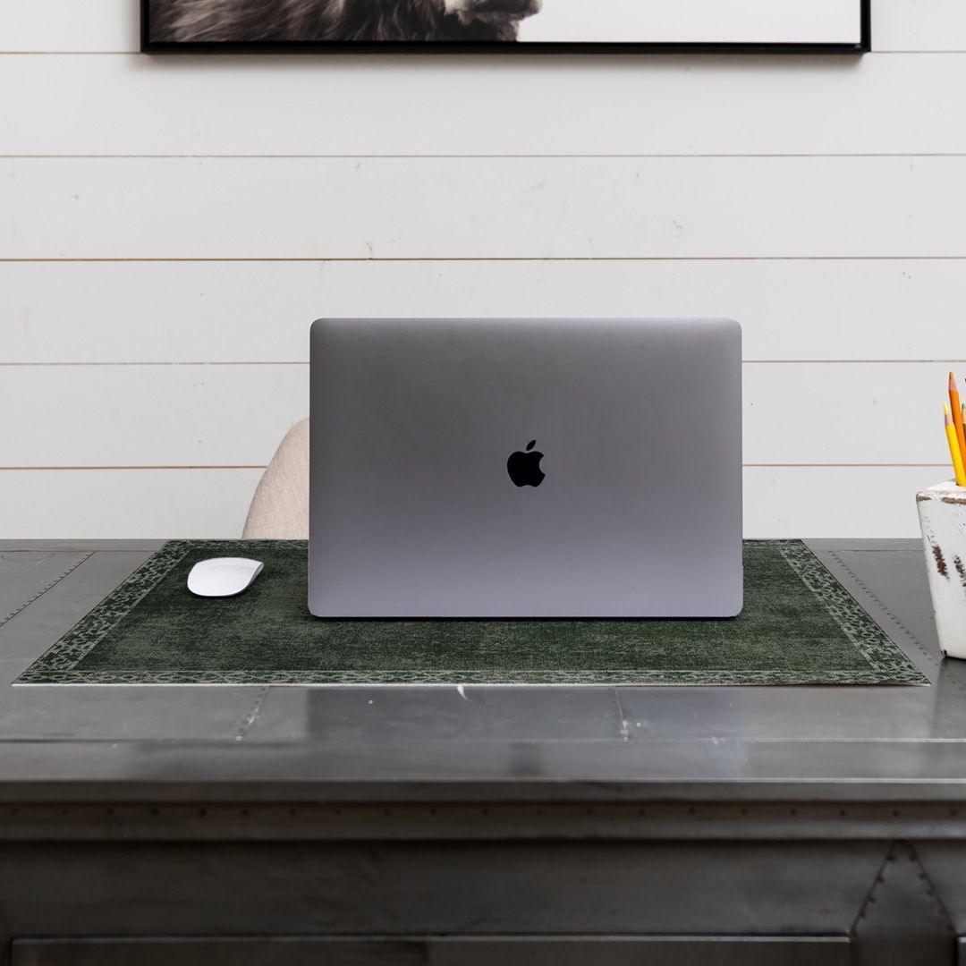 Evelyn Desk Pad OfficeFlat | Green - Premium Vinyl Mat - Carolina Creekhouse Easy to Clean Premium Vinyl Mats