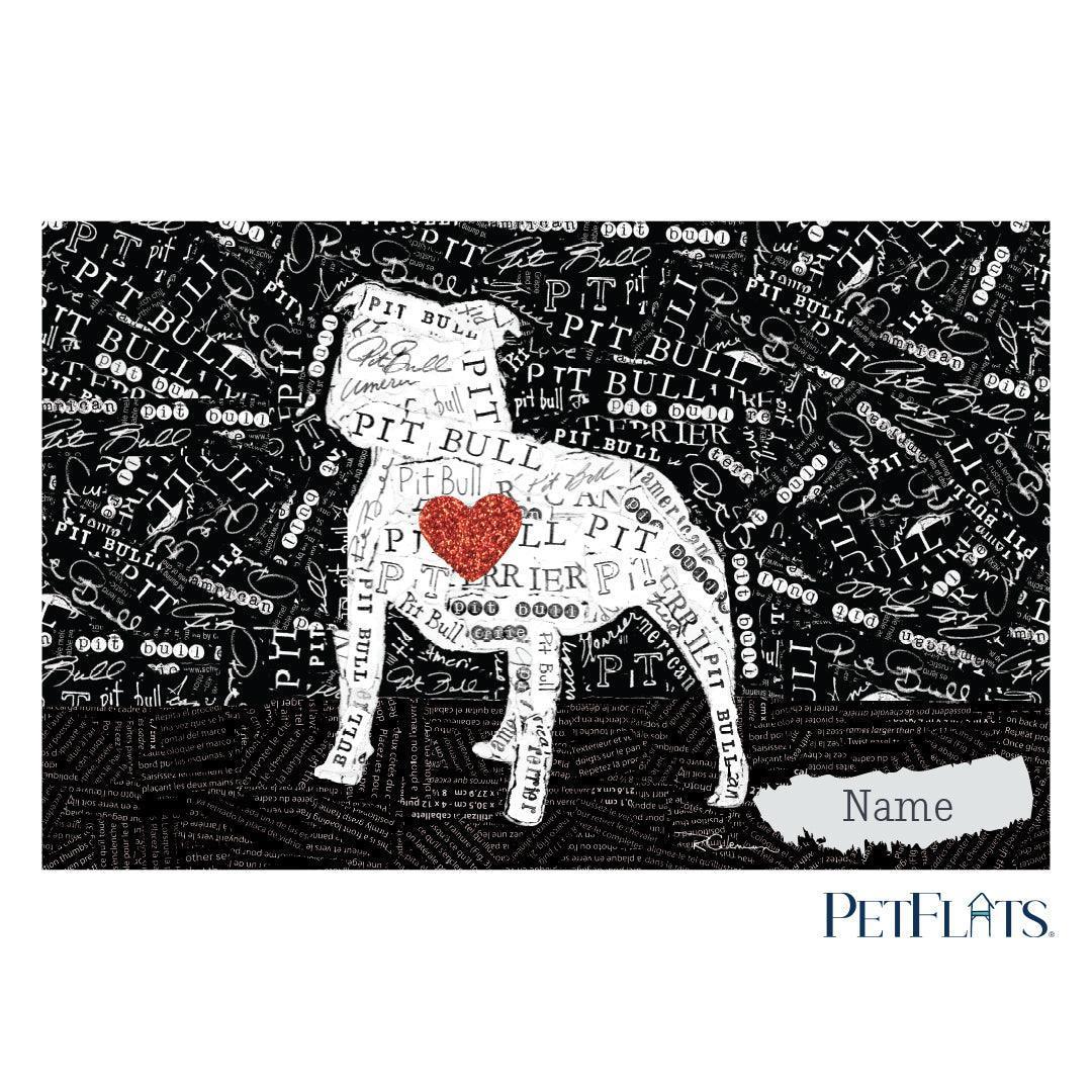 Custom Pitbull PetFlat - Premium Vinyl Mat - Carolina Creekhouse Easy to Clean Premium Vinyl Mats