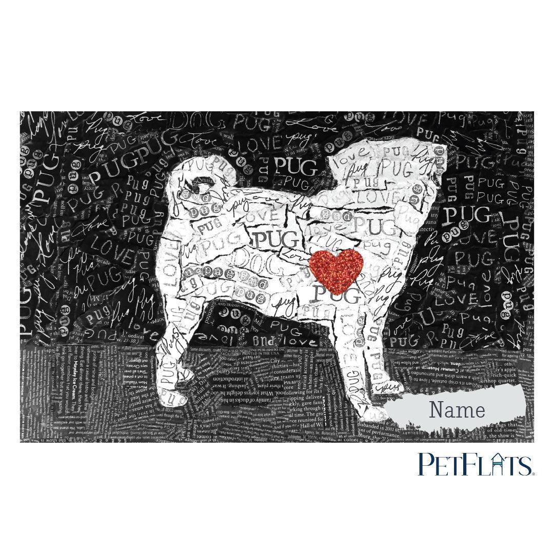 Custom Pug PetFlat - Premium Vinyl Mat - Carolina Creekhouse Easy to Clean Premium Vinyl Mats