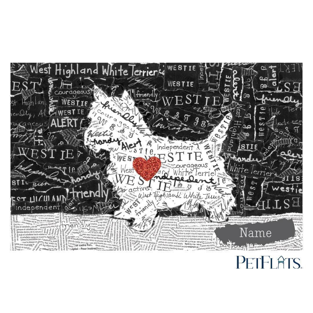 Custom Westie PetFlat - Premium Vinyl Mat - Carolina Creekhouse Easy to Clean Premium Vinyl Mats