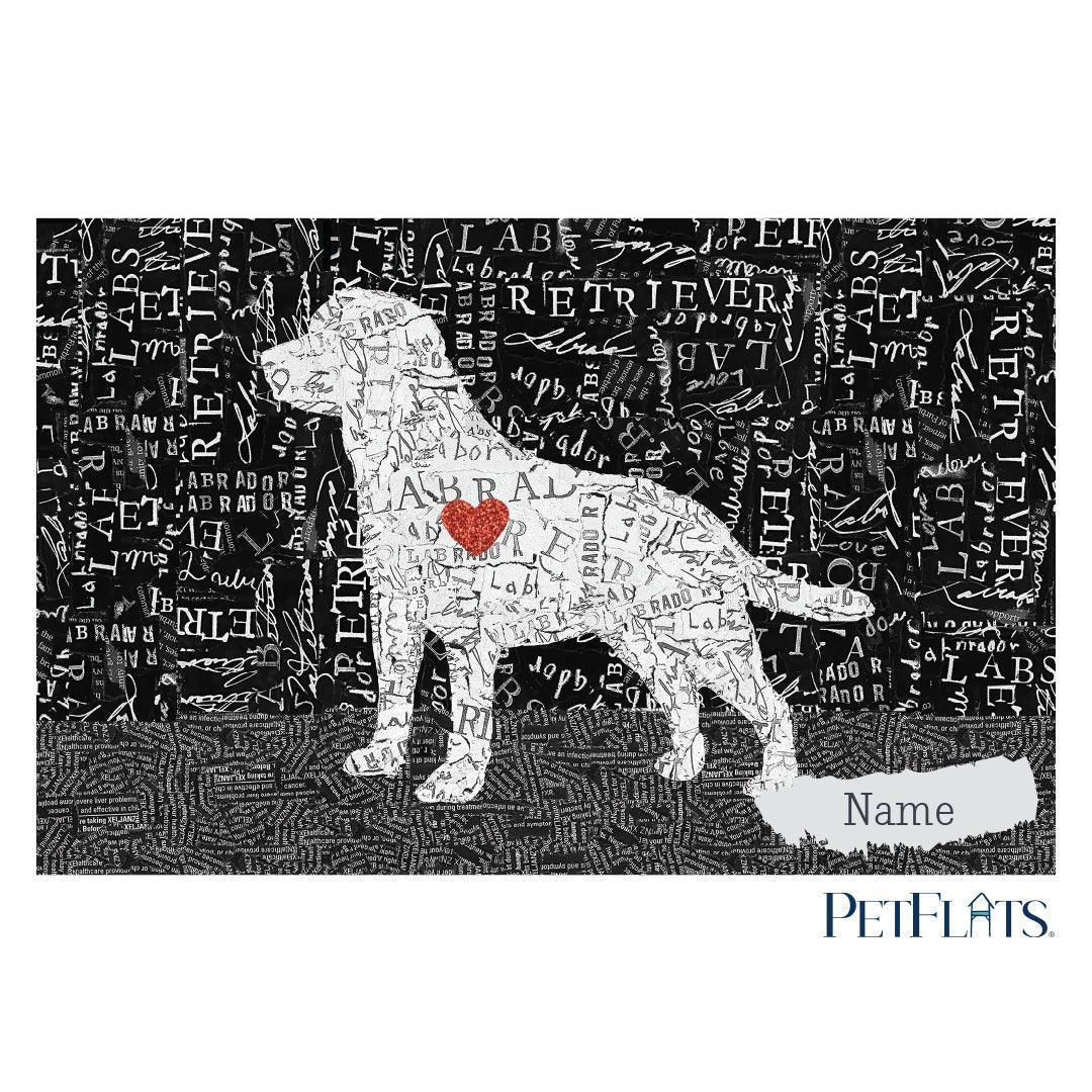 Custom Yellow Labrador PetFlat - Premium Vinyl Mat - Carolina Creekhouse Easy to Clean Premium Vinyl Mats