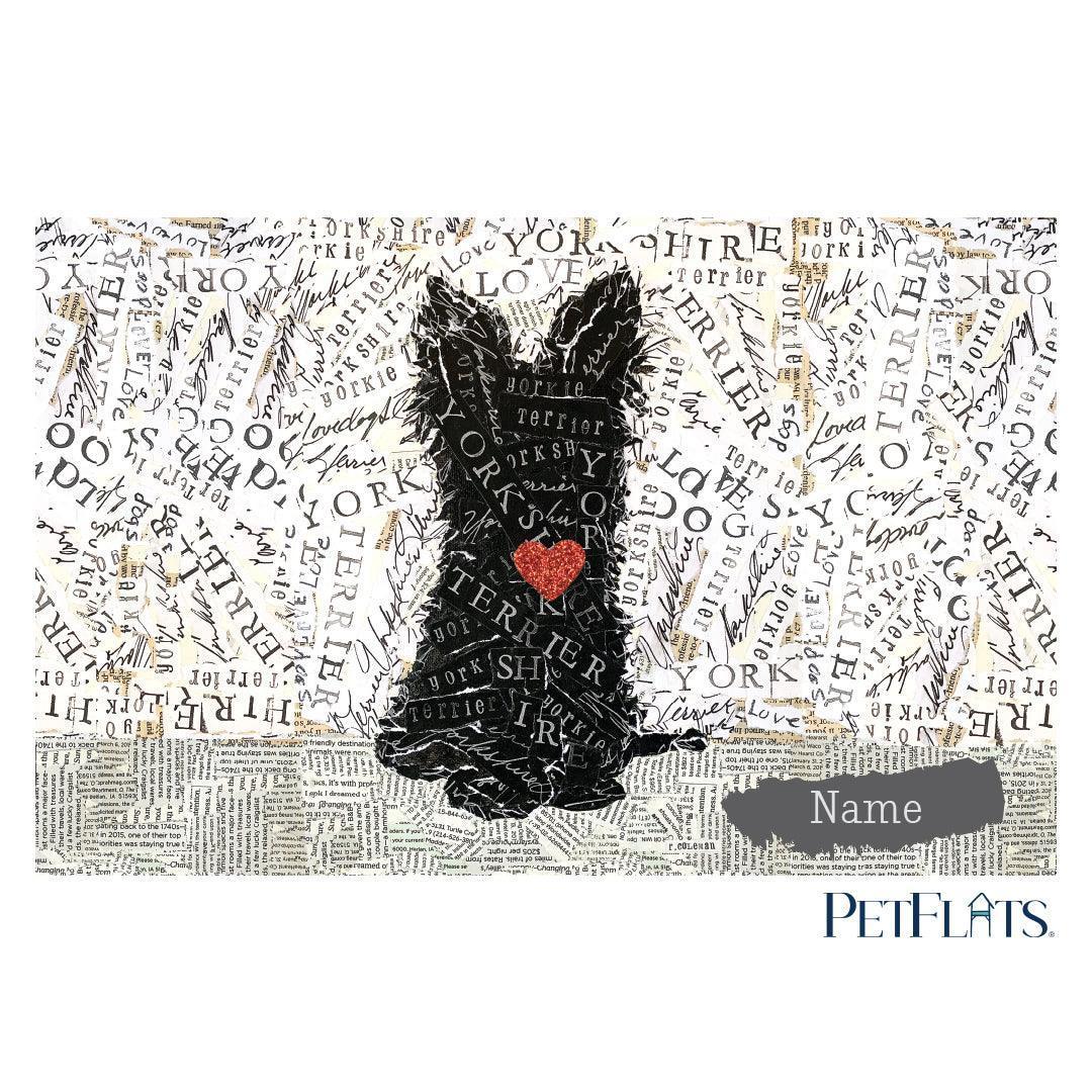 Custom Yorkie PetFlat - Premium Vinyl Mat - Carolina Creekhouse Easy to Clean Premium Vinyl Mats
