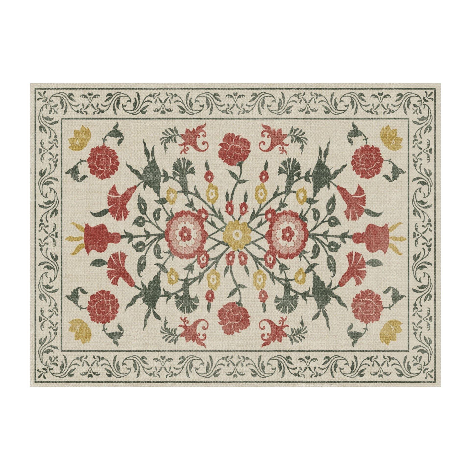 Amelia FloorFlat | Red - Carolina Creekhouse Easy to Clean Premium Vinyl Mats 
