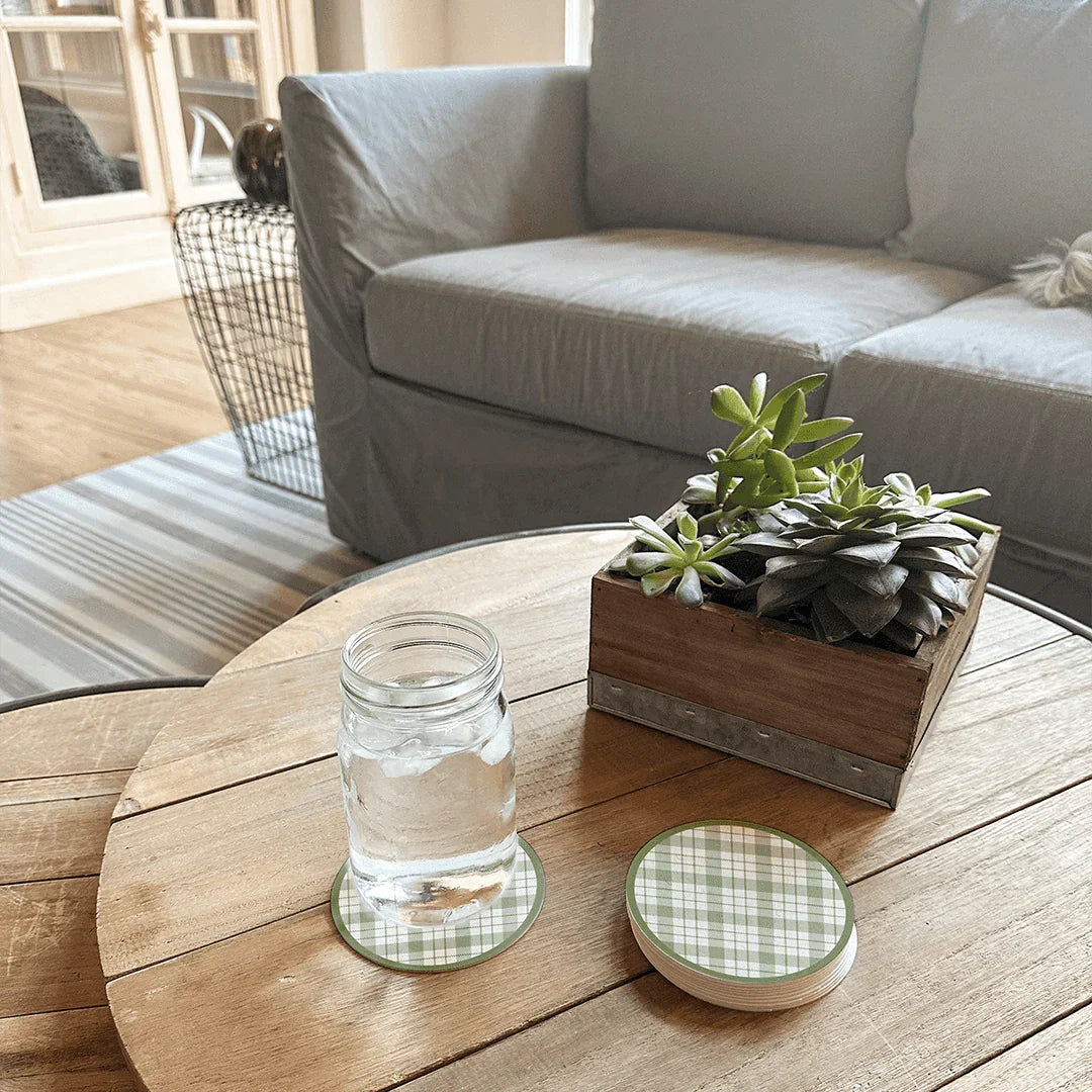Emily Coaster (Set of 8) | Sage Green - Premium Vinyl Mat – Carolina ...