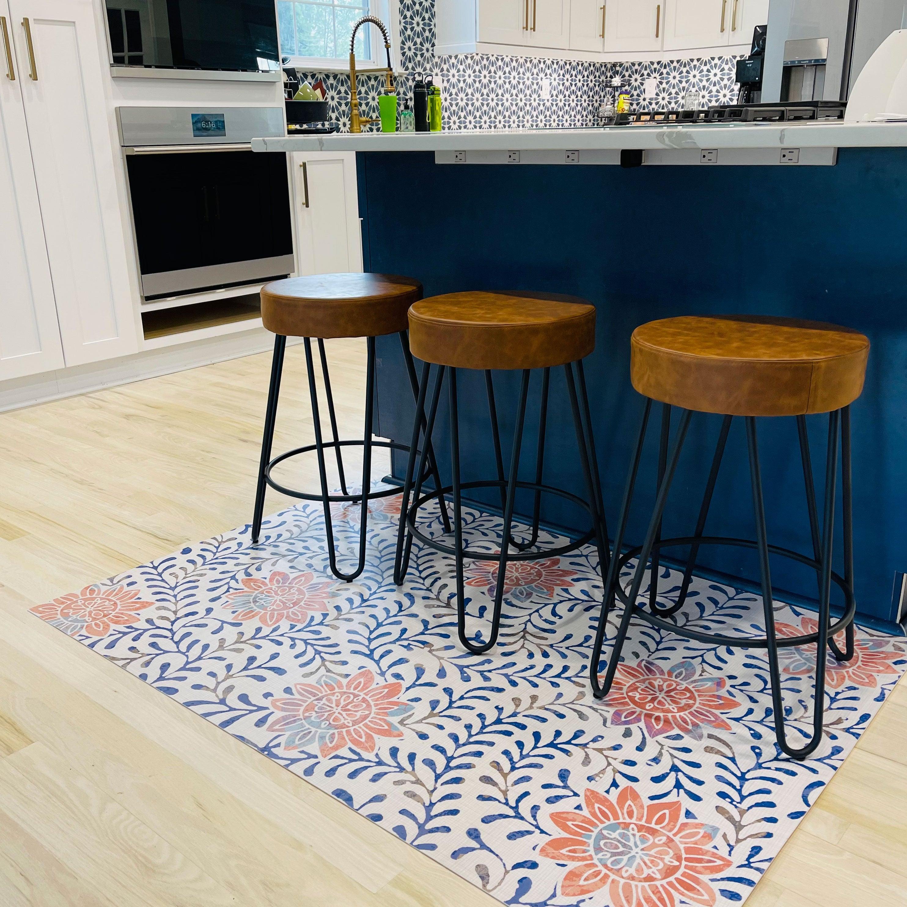 Kelly FloorFlat | Blue - Premium Vinyl Mat - Carolina Creekhouse Easy to Clean Premium Vinyl Mats