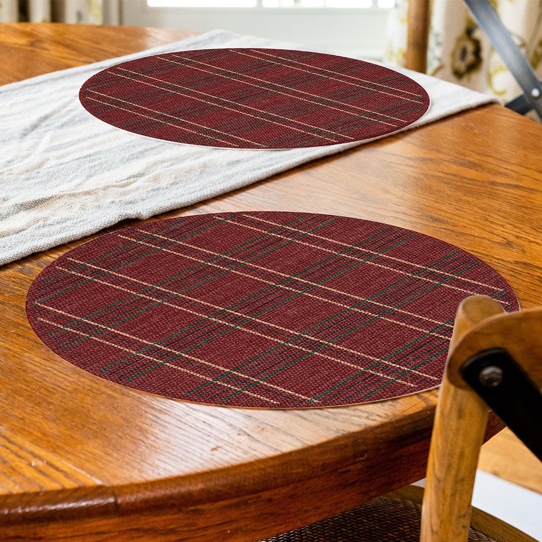 Abby Placemat | Red - Carolina Creekhouse Easy to Clean Premium Vinyl Mats