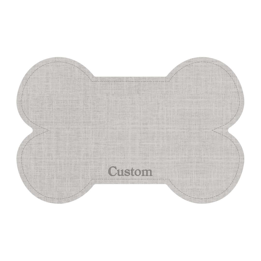 Custom Linen Bone PetFlat | Grey - Premium Vinyl Mat - Carolina Creekhouse Easy to Clean Premium Vinyl Mats