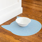 Linen Cat PetFlat | Blue - Premium Vinyl Mat - Carolina Creekhouse Easy to Clean Premium Vinyl Mats