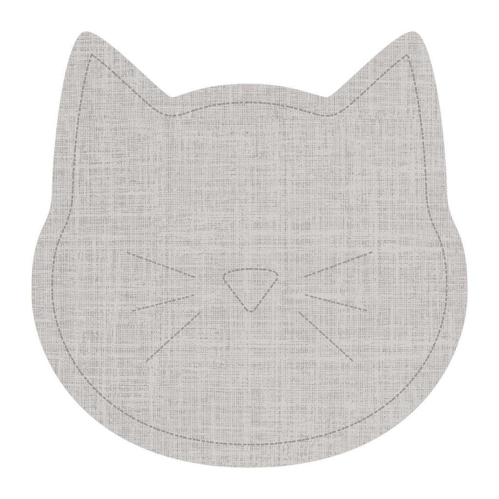 Linen Cat PetFlat | Grey - Carolina Creekhouse Easy to Clean Premium Vinyl Mats 