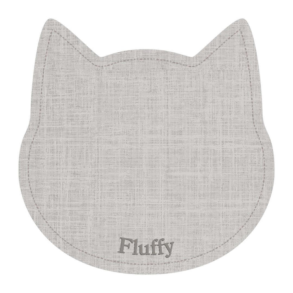 Custom Linen Cat PetFlat | Grey - Carolina Creekhouse Easy to Clean Premium Vinyl Mats 