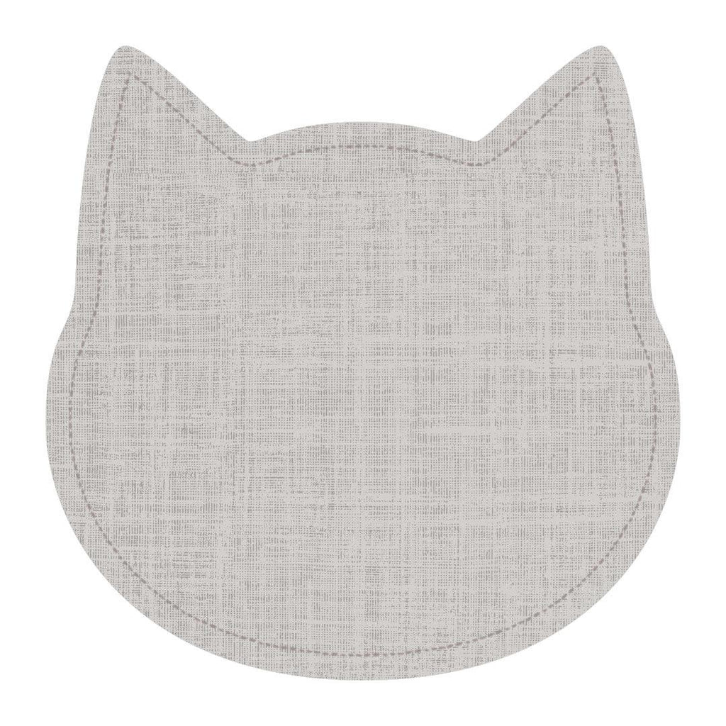 Custom Linen Cat PetFlat | Grey - Carolina Creekhouse Easy to Clean Premium Vinyl Mats 