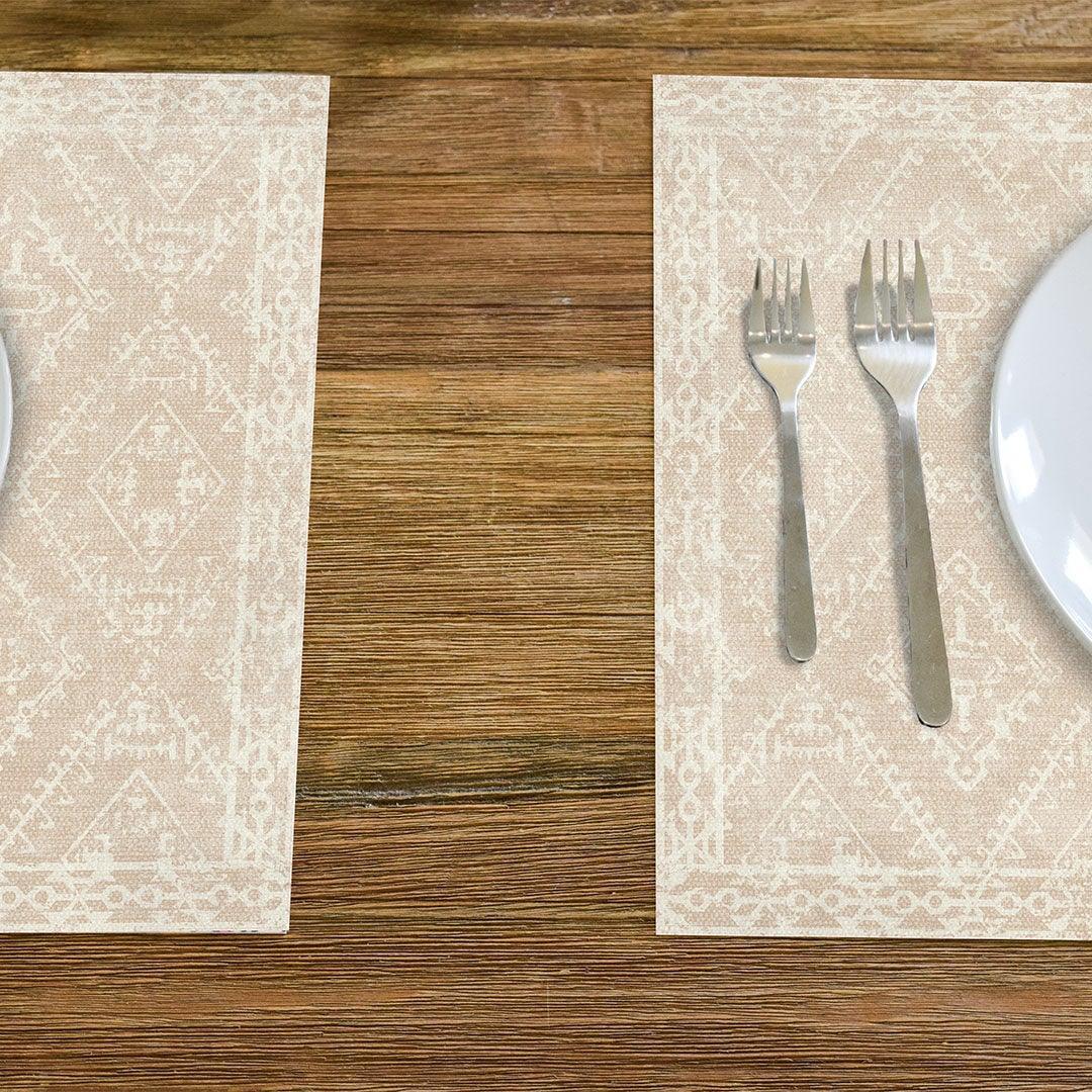 McCall Beige 13x19 Placemats - Set of 4 *Final Sale* PERFECT - Carolina Creekhouse Easy to Clean Premium Vinyl Mats