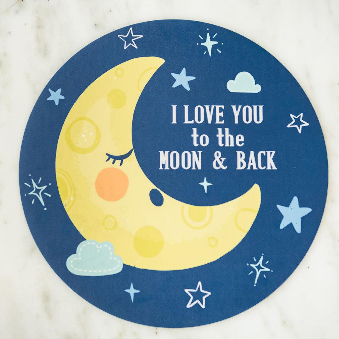 Moon and Back Placemat | Blue - Carolina Creekhouse Easy to Clean Premium Vinyl Mats