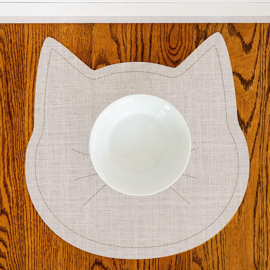 Linen Cat PetFlat | Beige - Premium Vinyl Mat - Carolina Creekhouse Easy to Clean Premium Vinyl Mats